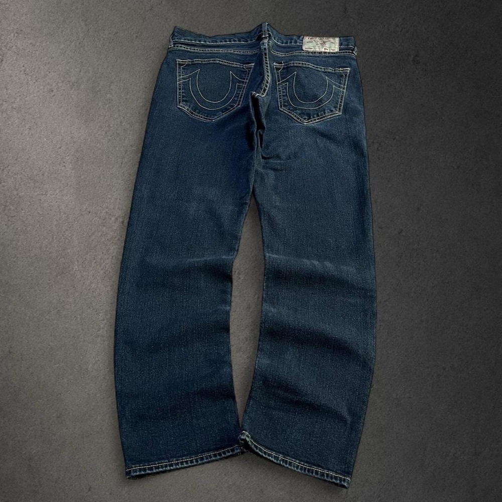 Y2K 2000s Style Ture Religion Grunge Indie Skate Hip Hop Embroidered Denim Jeans
